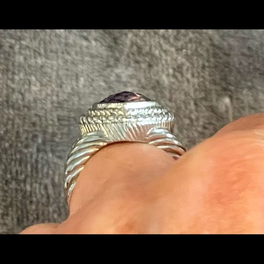 Judith Ripka Faceted Amethyst Heart Ring - Picture 4 of 6